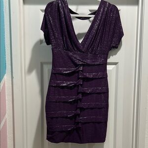 As U Wish Purple Ruched Wrap Mini Dress